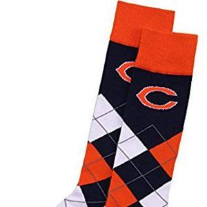 Mens Chicago Bears Argyle Crew Socks NWT